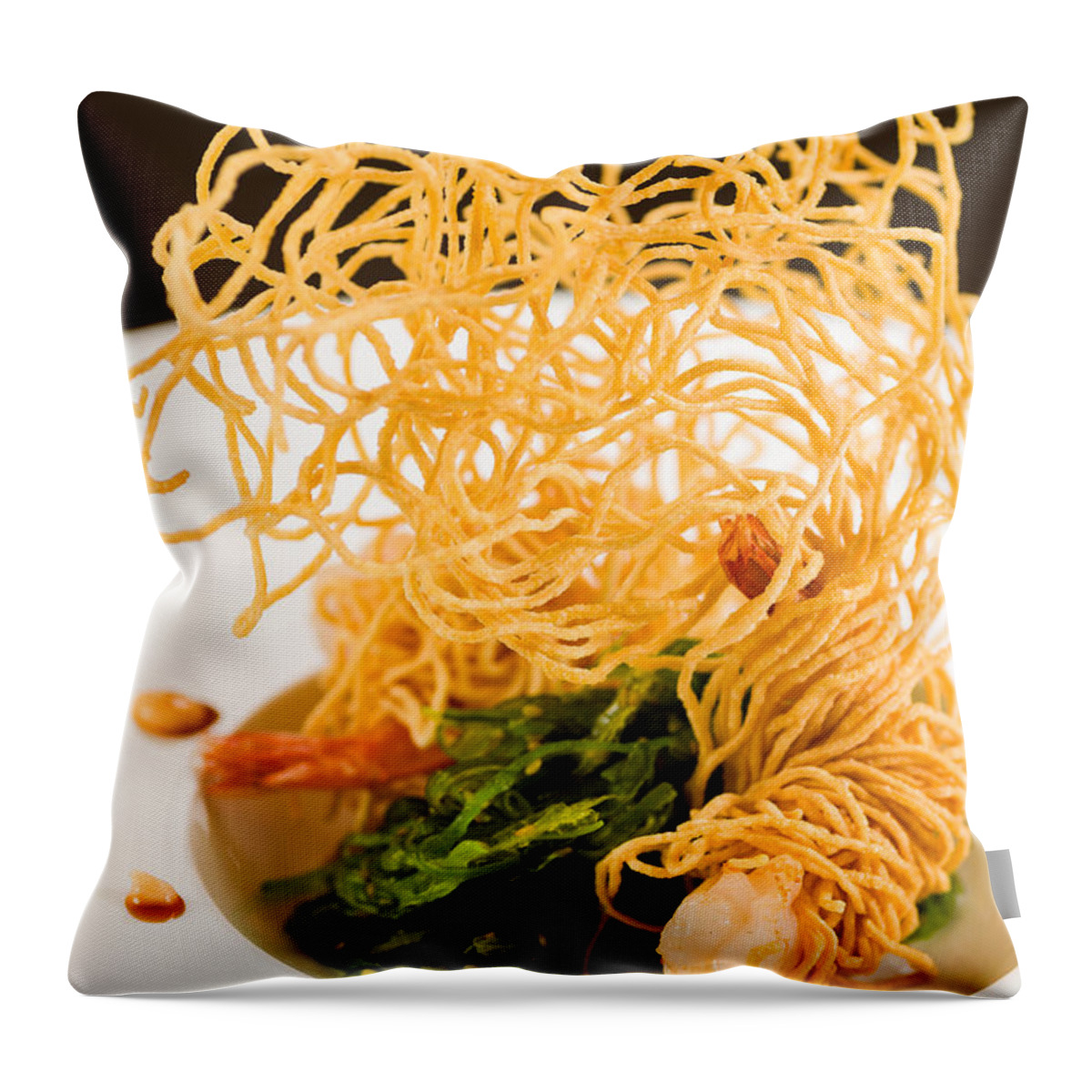 Asian Throw Pillow featuring the photograph Shrimp Tempura by Raul Rodriguez