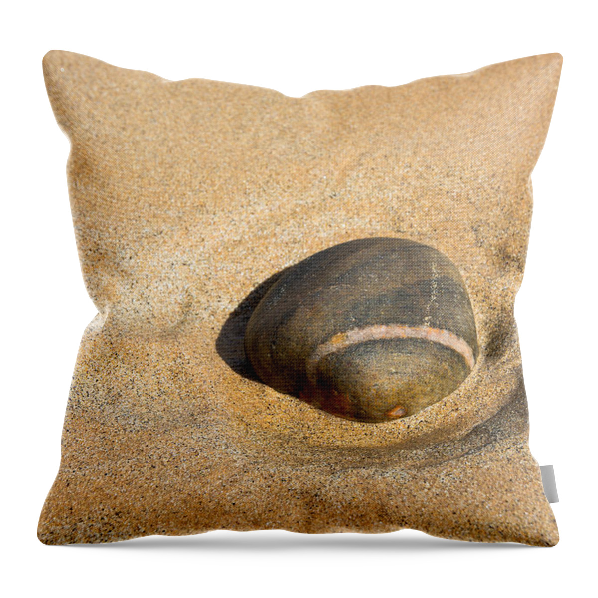 Stone Throw Pillow featuring the photograph Solitude At The Beach by Andreas Berthold