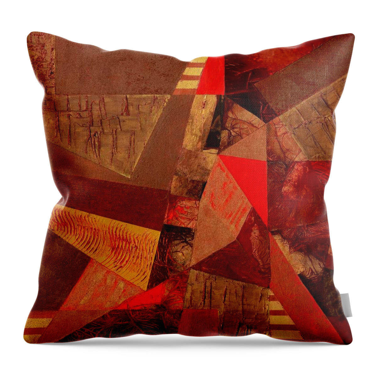 Red Throw Pillow featuring the painting Teamwork by Linda Bailey