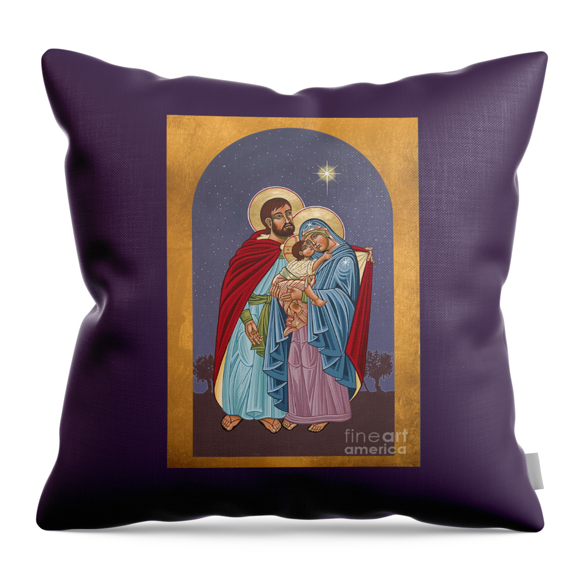 The Holy Family Hospital Throw Pillow featuring the painting The Holy Family for the Holy Family Hospital of Bethlehem 272 by William Hart McNichols