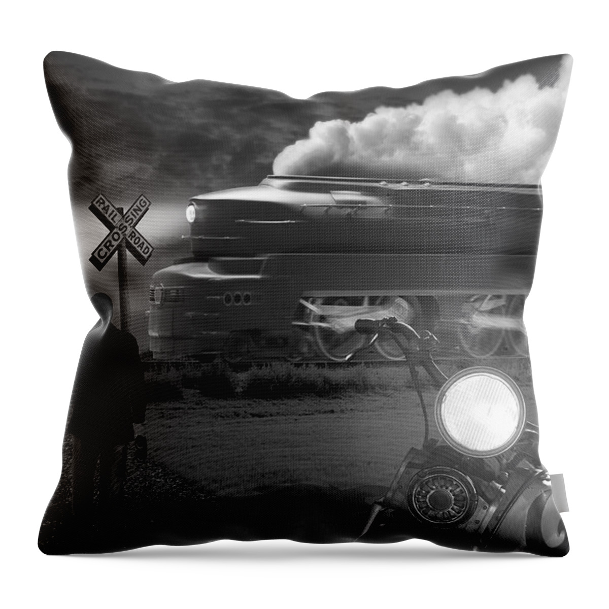 Transportation Throw Pillow featuring the photograph The Wait by Mike McGlothlen