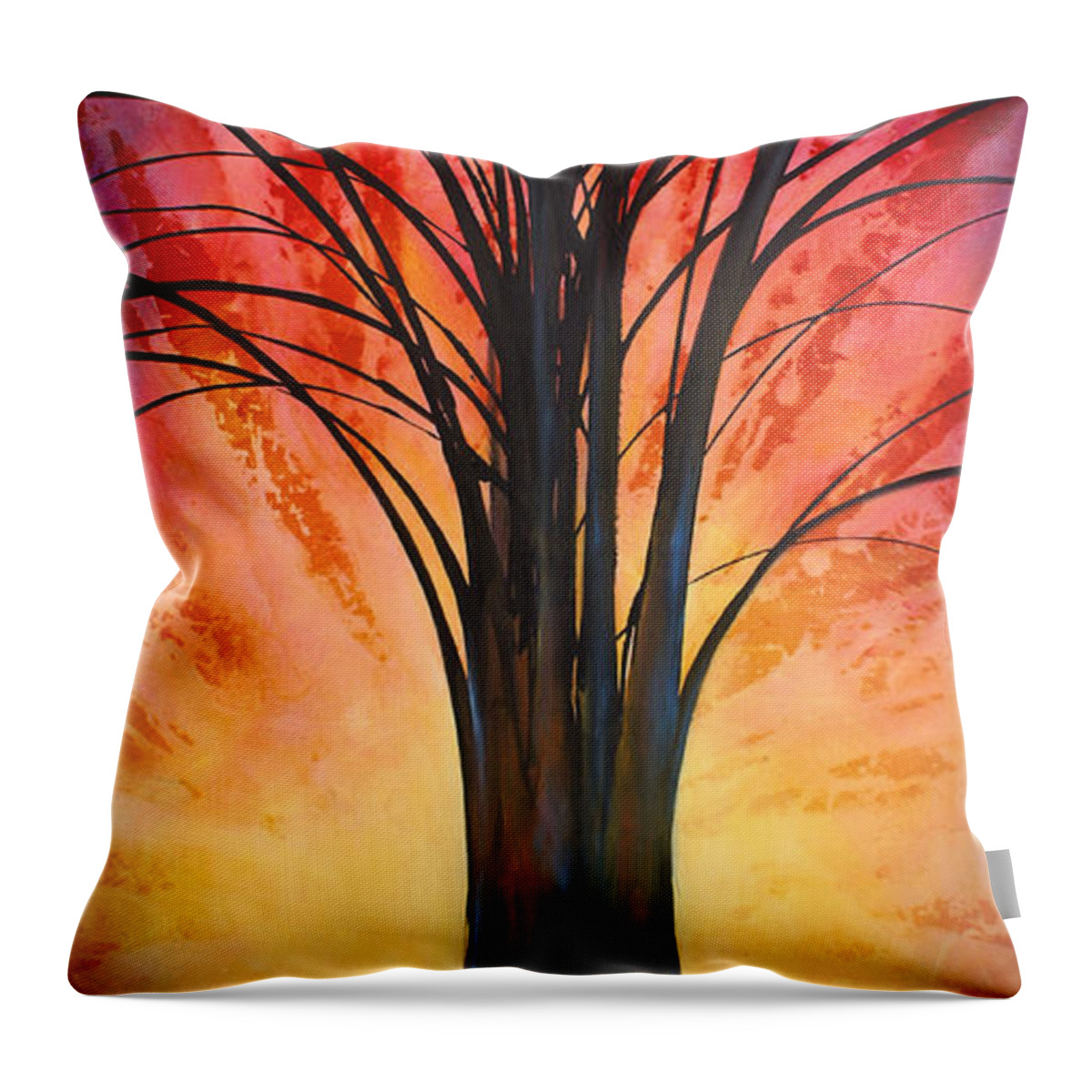 Landscape Throw Pillow featuring the painting 'Tree of Life' by Michael Lang