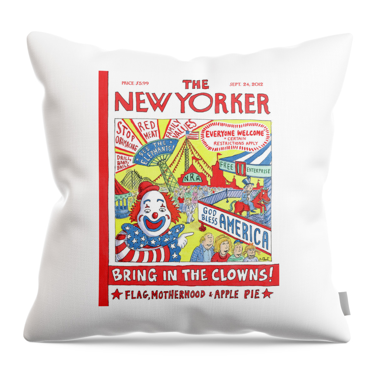 Bring In The Clowns Throw Pillow