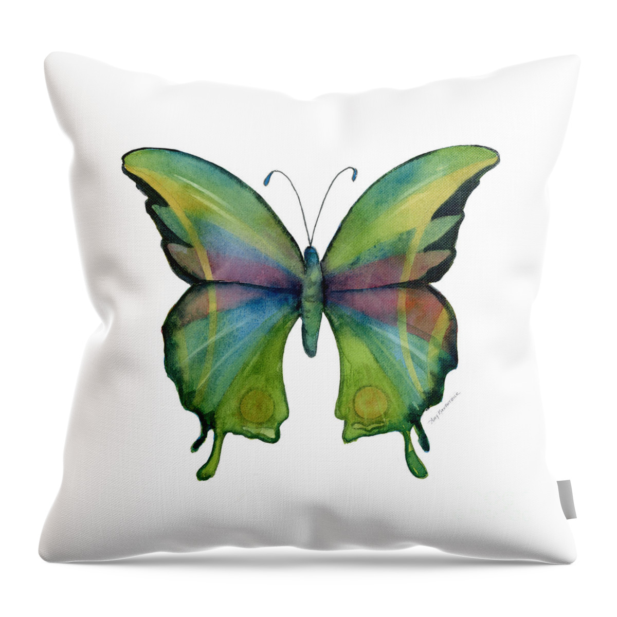 Prism Throw Pillow featuring the painting 11 Prism Butterfly by Amy Kirkpatrick