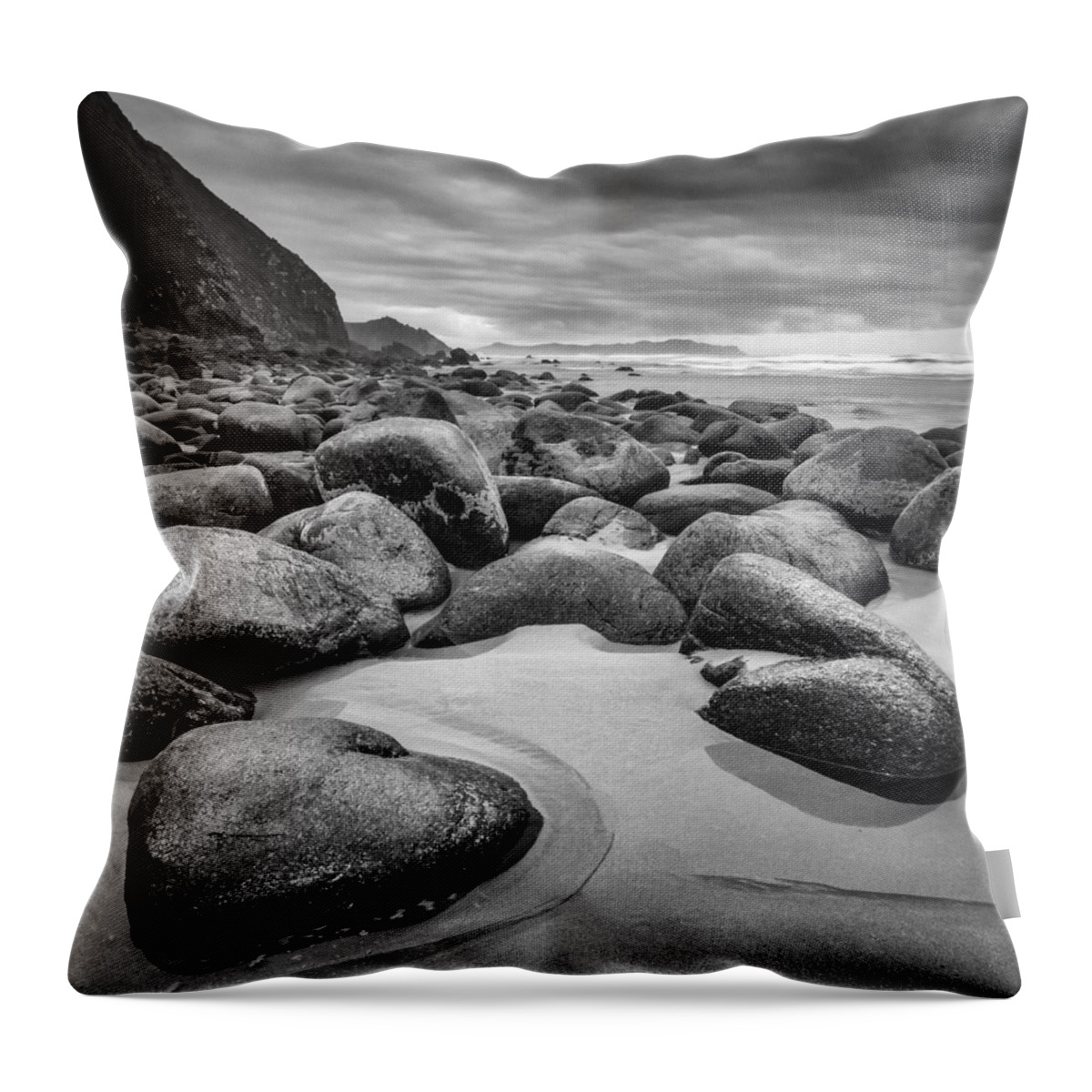 Campelo Throw Pillow featuring the photograph Campelo Beach Galicia Spain by Pablo Avanzini