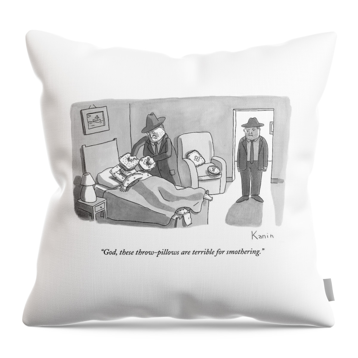 God, These Throw-pillows Are Terrible Throw Pillow by Zachary