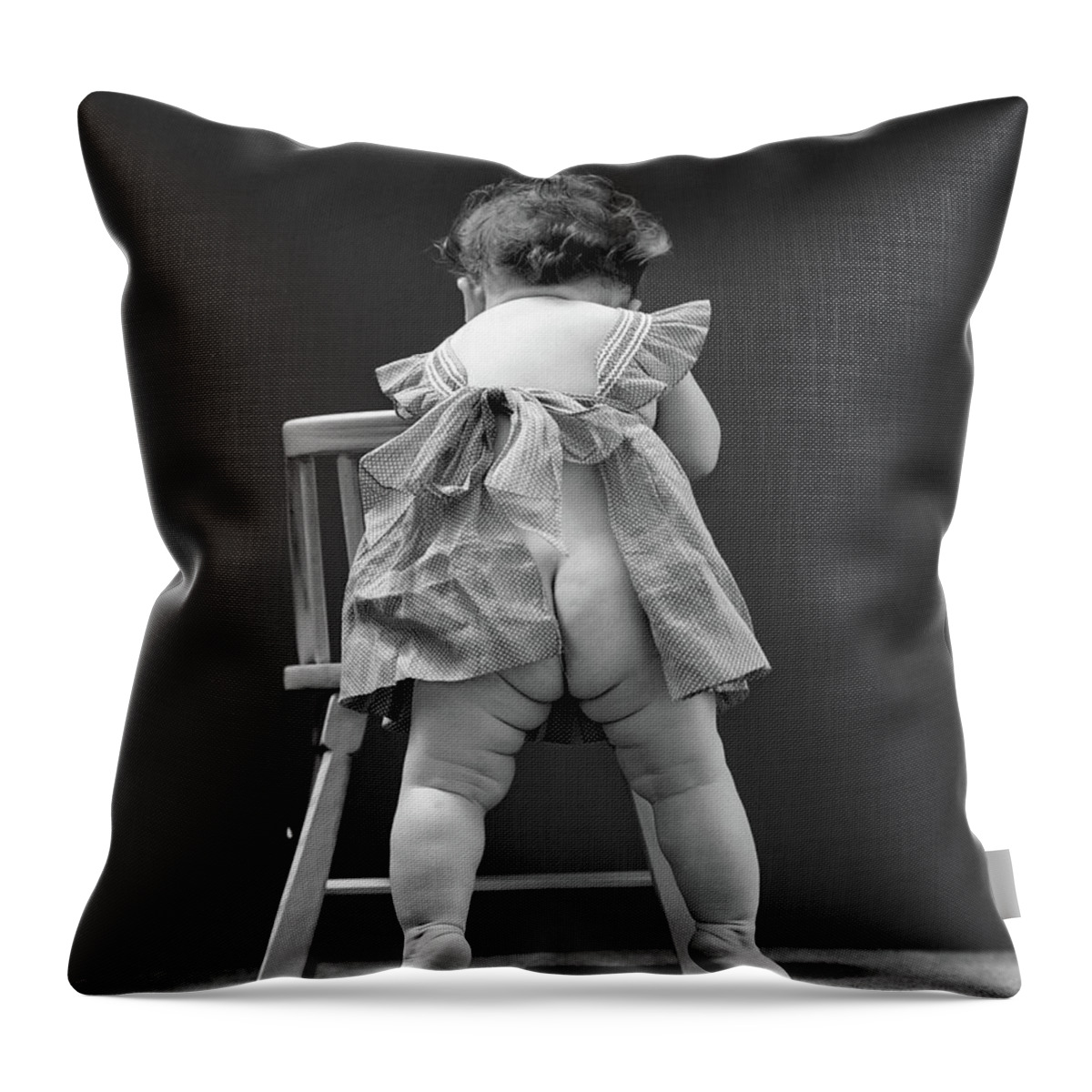 Baby Black Girl Nude - 1940s Back End View Of Nude Girl Baby Throw Pillow by Vintage Images - Fine  Art America
