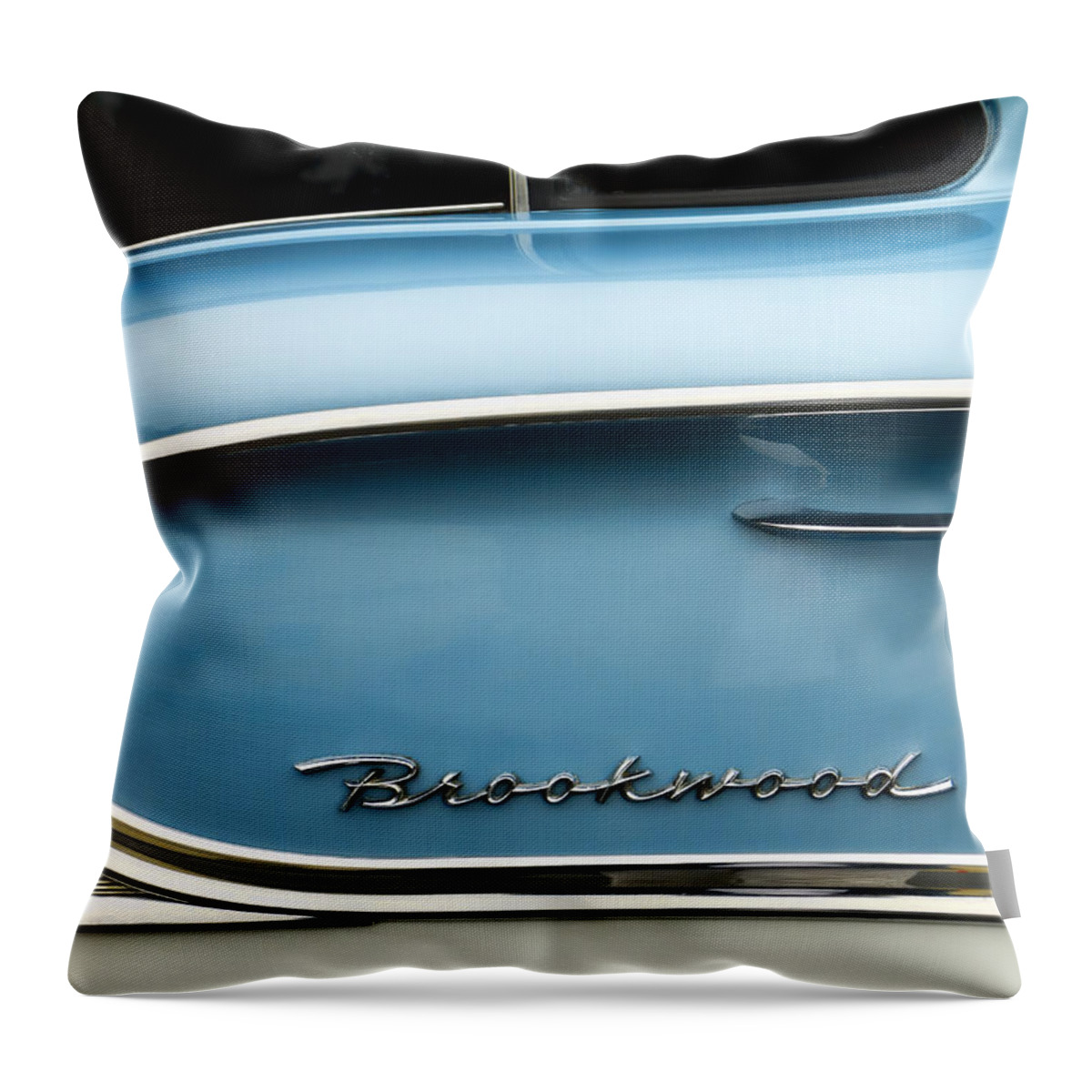 1958 Throw Pillow featuring the photograph 1958 Chevrolet Brookwood Station Wagon by Carol Leigh