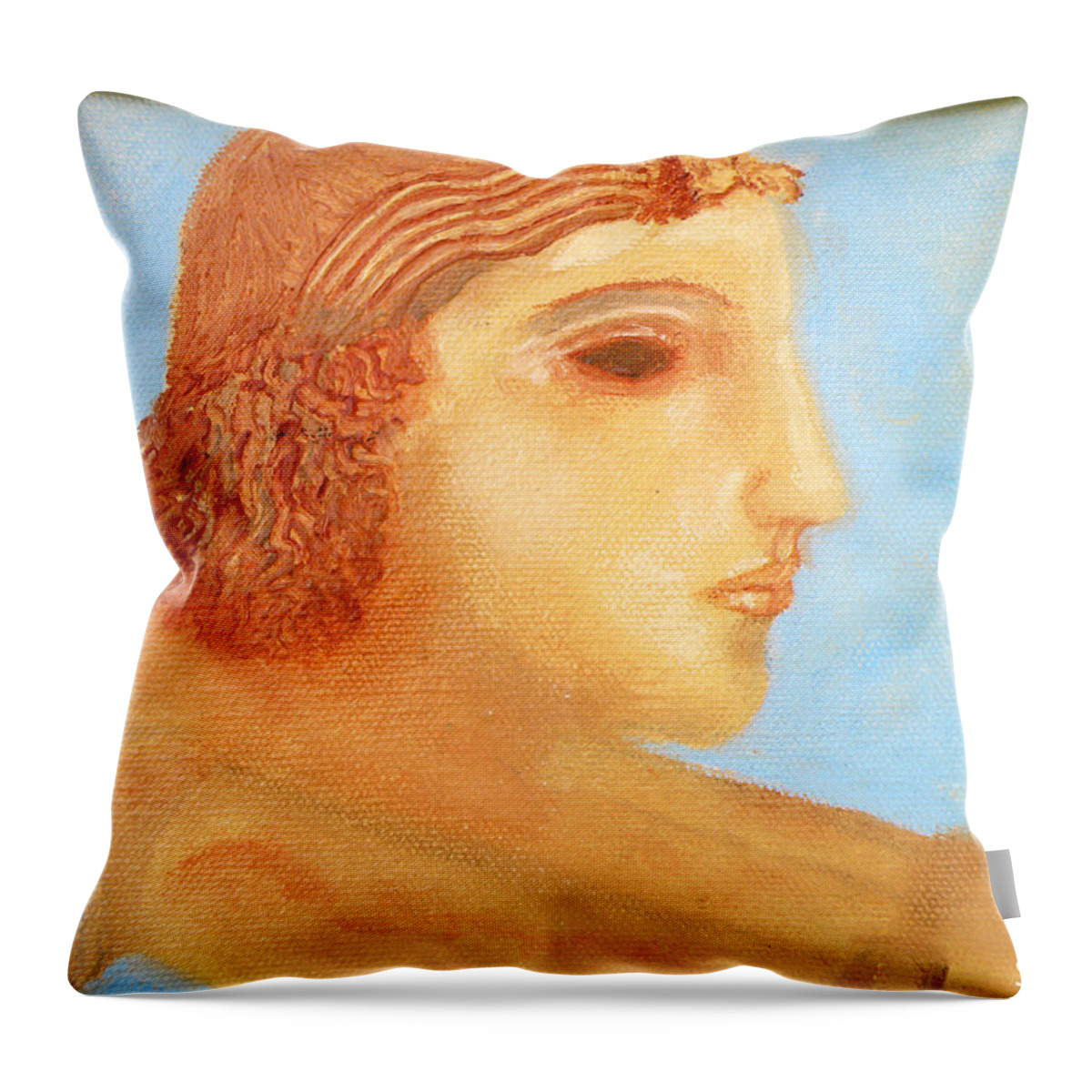 Augusta Stylianou Throw Pillow featuring the painting Apollo Hylates by Augusta Stylianou