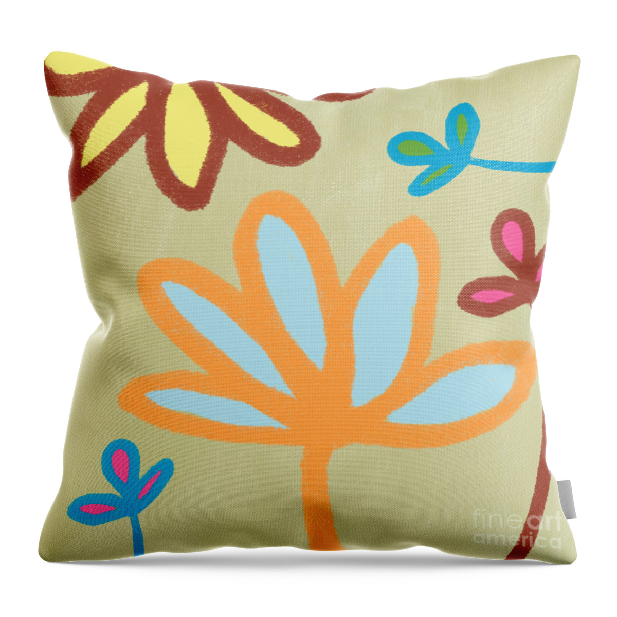 Garden Throw Pillow featuring the painting Bali Garden by Linda Woods
