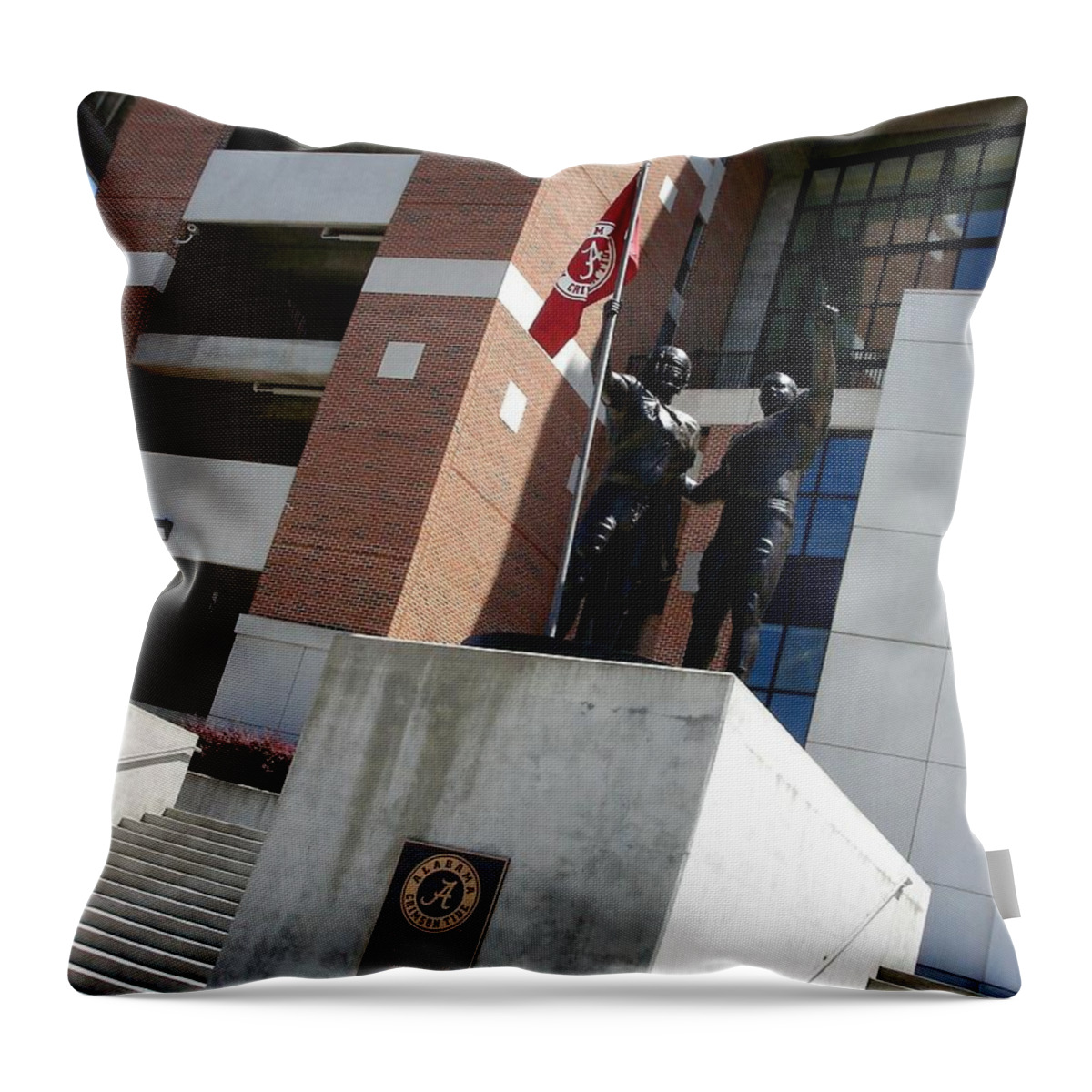 Gameday Throw Pillow featuring the photograph Crimson Walk of Champions by Kenny Glover