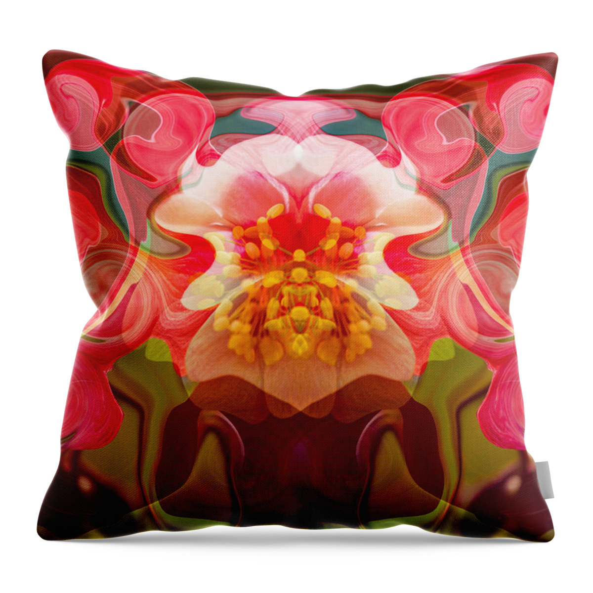 Abstract Throw Pillow featuring the painting Flower Child by Omaste Witkowski