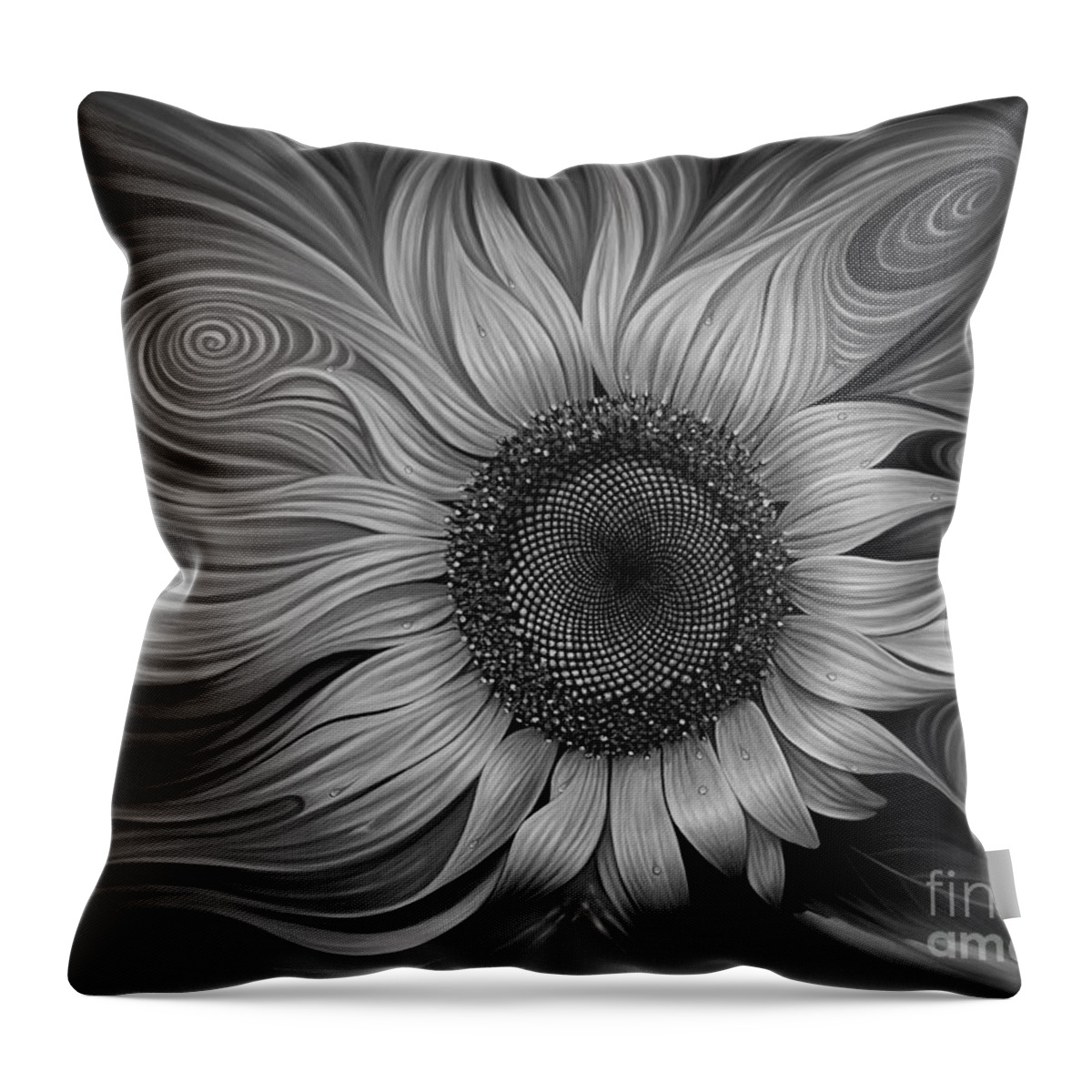 Sunflower Throw Pillow featuring the painting Girasol Dinamico by Ricardo Chavez-Mendez