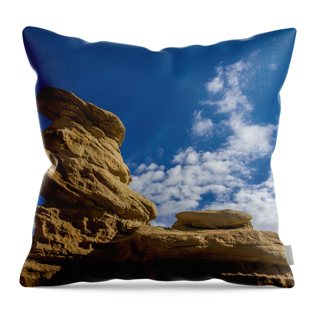 Badlands Throw Pillow featuring the photograph Hoodoo Rock Formations by Ron Pate