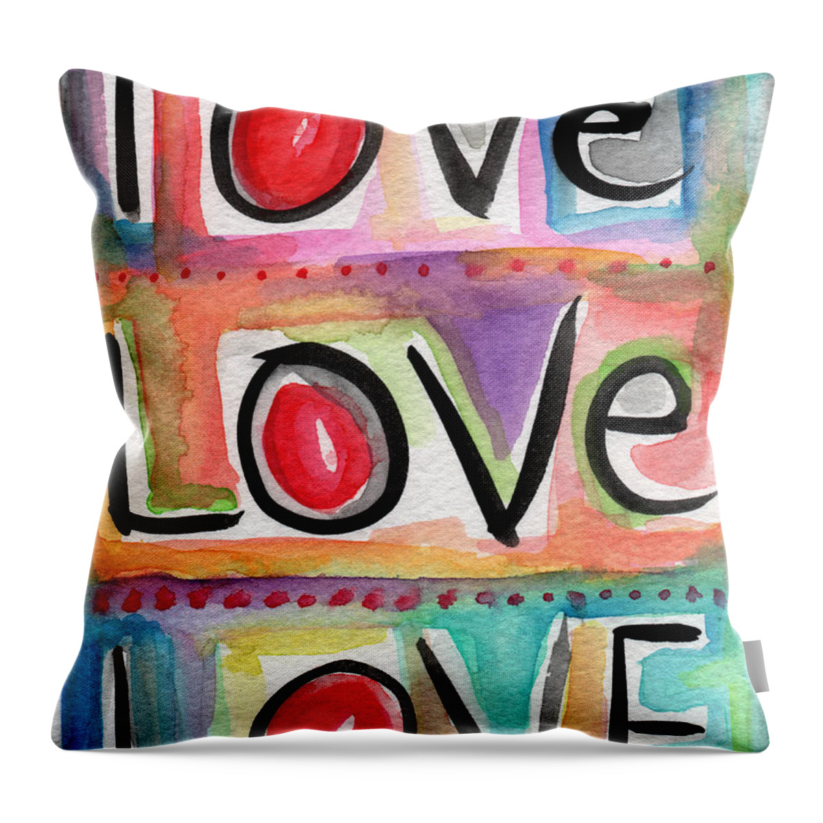 Love Throw Pillow featuring the mixed media Love by Linda Woods