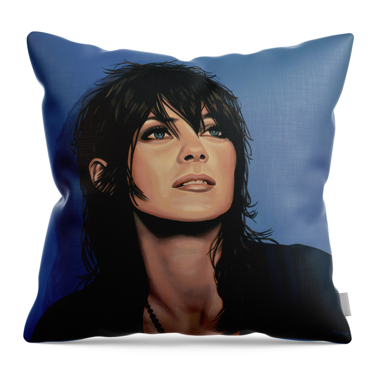 Marion Cotillard Throw Pillow featuring the painting Marion Cotillard by Paul Meijering