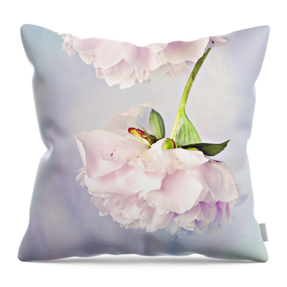 Peonies Throw Pillow featuring the photograph Pastel Peonies by Theresa Tahara