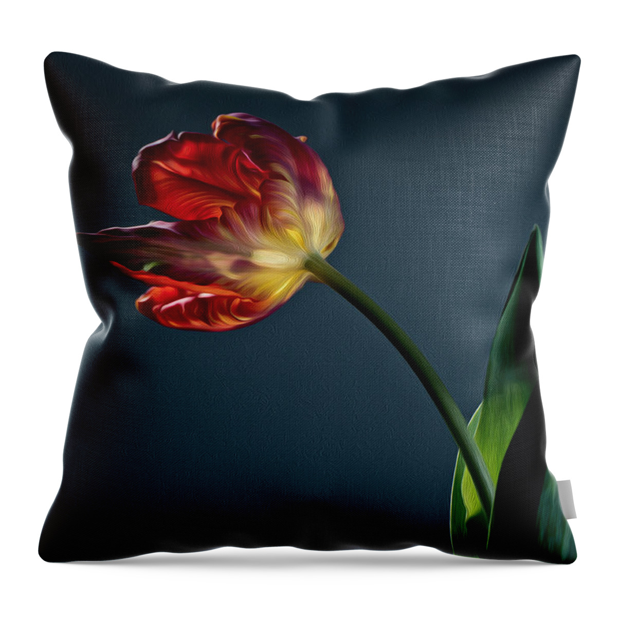 Tulip Throw Pillow featuring the photograph Red Tulip by Nailia Schwarz