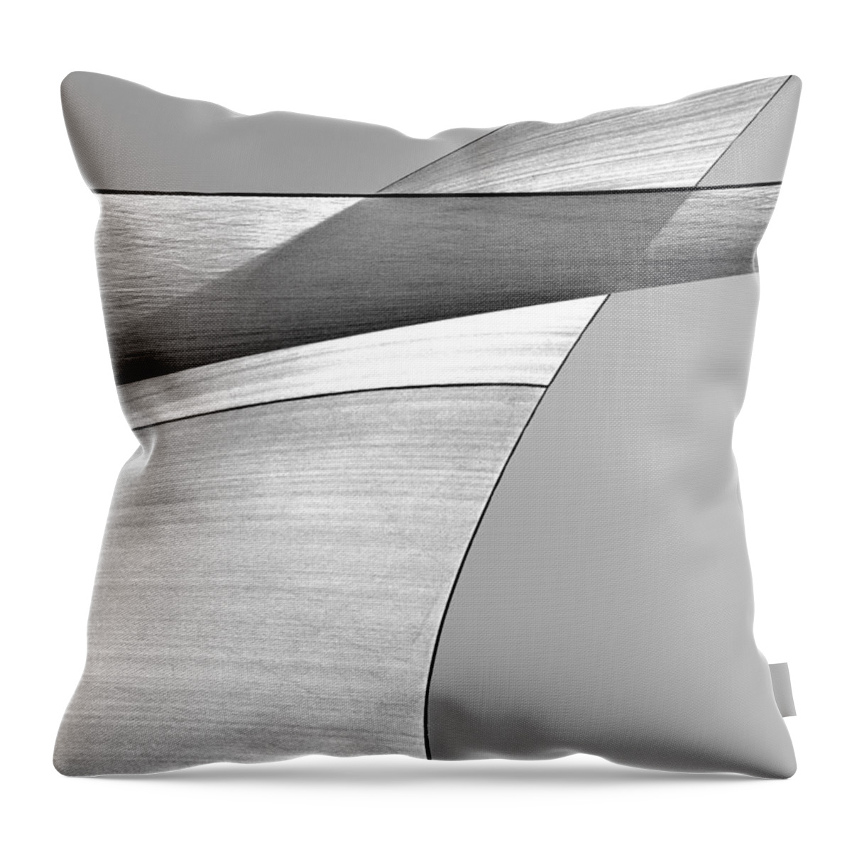 Abstract Sailcloth Canvas Black And White Nautical Sailboat Sailboats Boat Boats Design Sailing Bob Orsillo Corporate Decor Decorative Boating Modern Industrial Mancave Art Fine Art Decor Decorative Home Office Gallery Frame Shop Collect Collectible Loft Inspirational Motivation Motivational Zen Meditation Meditate Metaphysical Transcendental Existential Man Cave Yacht Yachting Peaceful Serene Calming Uplifting Interior Designflowingsky Orsillo Throw Pillow featuring the photograph Sailcloth Abstract Number 4 by Bob Orsillo