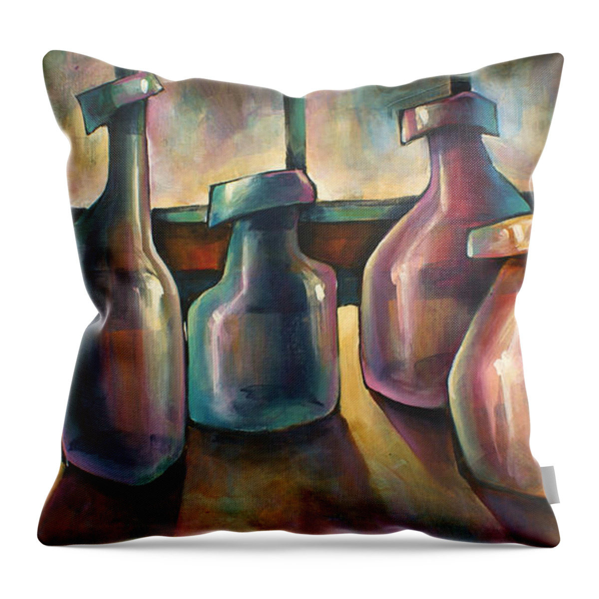 Still Life Throw Pillow featuring the painting 'Soldiers' by Michael Lang