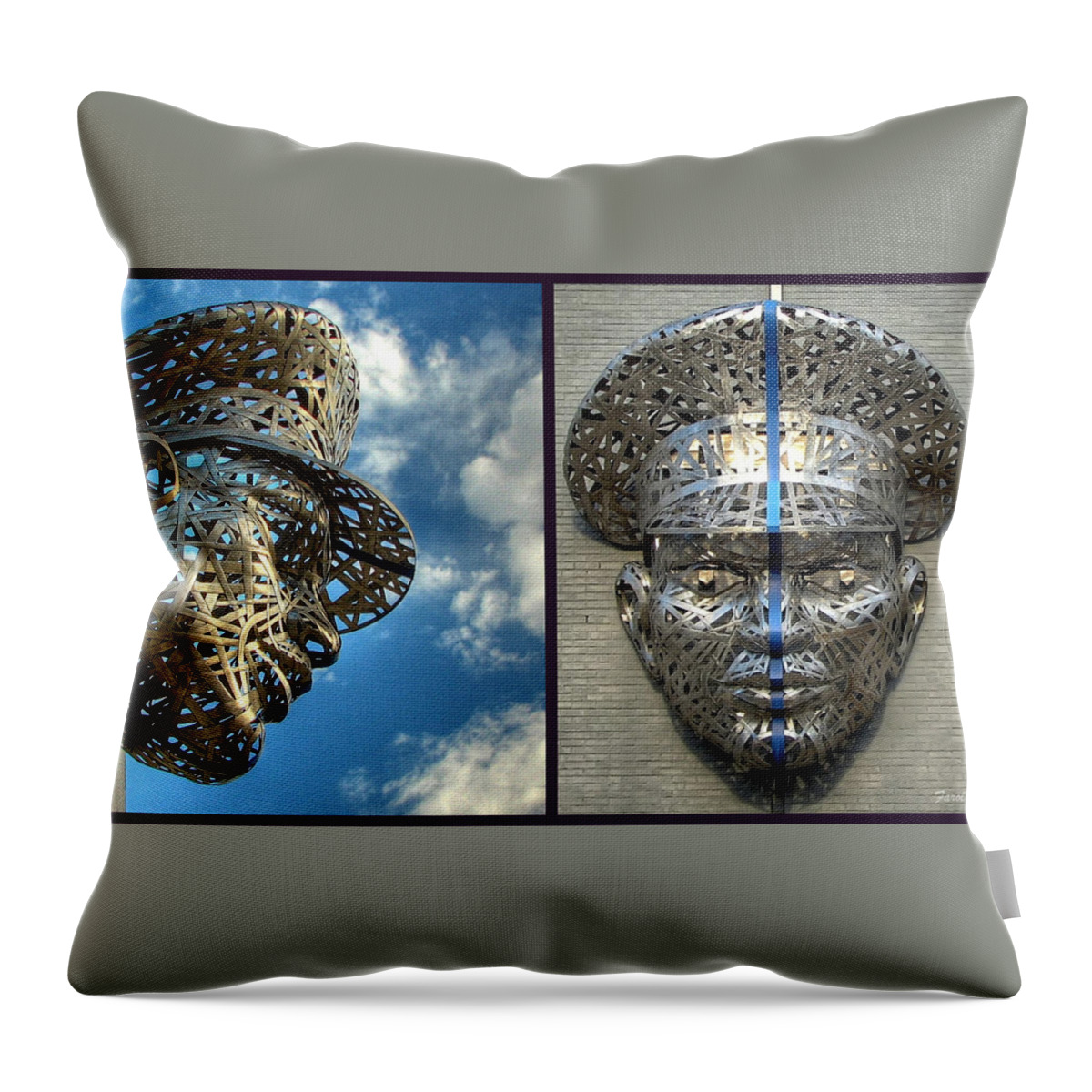 Blue Throw Pillow featuring the photograph Thin Blue Line by Farol Tomson