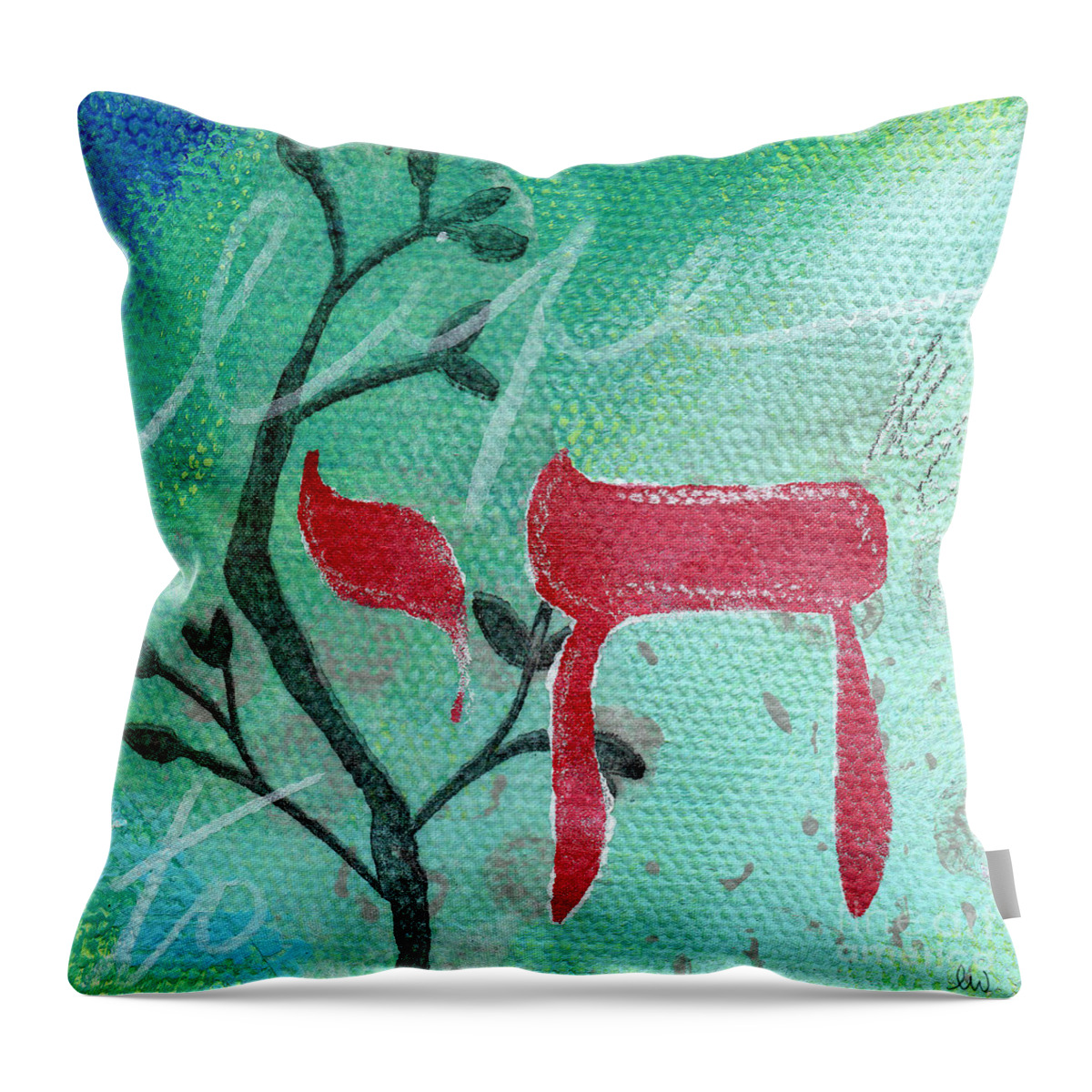 Life Throw Pillow featuring the painting To Life by Linda Woods