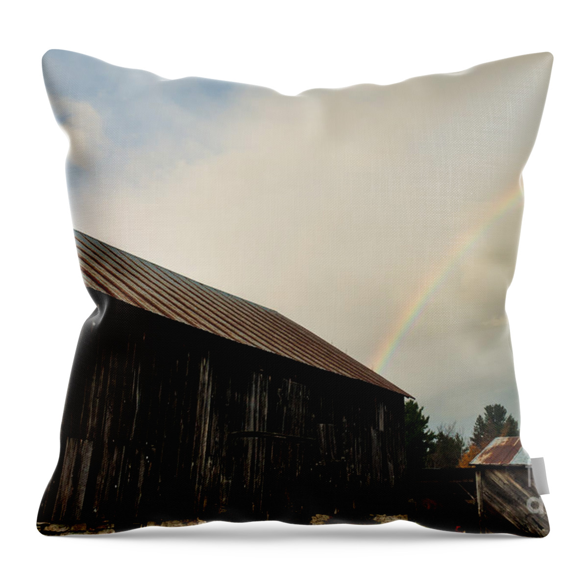 Rainbow Throw Pillow featuring the photograph Under the Rainbow by Cheryl Baxter