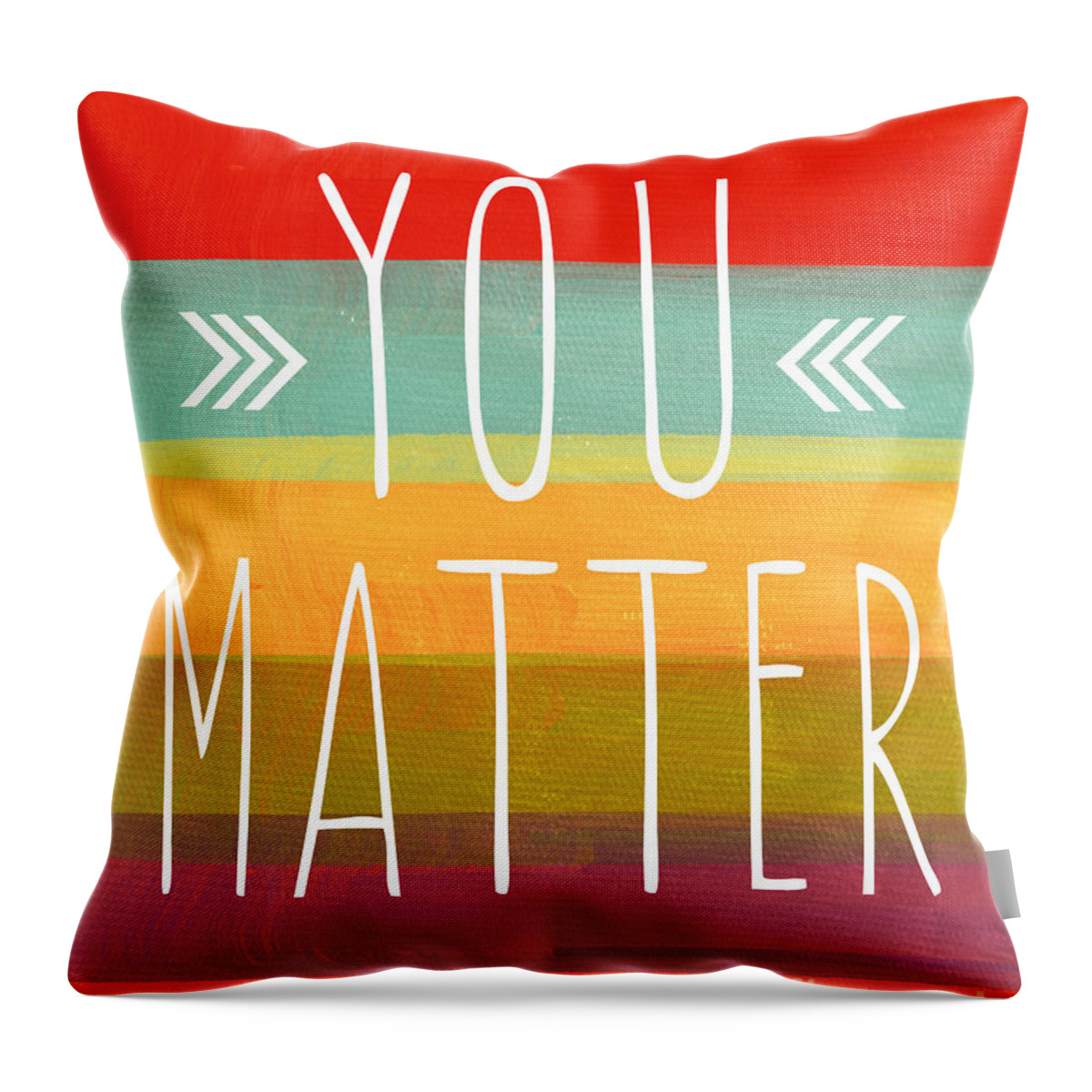 Stripes Throw Pillow featuring the painting You Matter by Linda Woods
