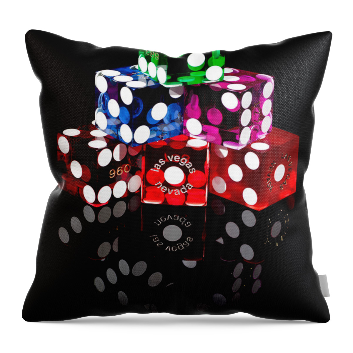 Dice Throw Pillow featuring the photograph Colorful Dice by Raul Rodriguez