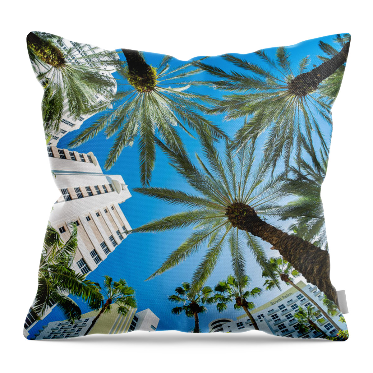 Architecture Throw Pillow featuring the photograph Miami Beach by Raul Rodriguez