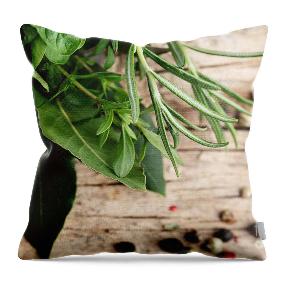 Lorel Throw Pillow featuring the photograph Kitchen Herbs by Nailia Schwarz