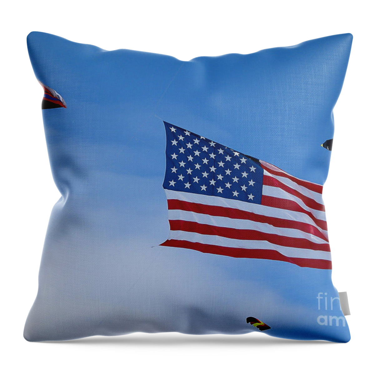 Kites Throw Pillow featuring the photograph Kites On Ice by Steven Ralser