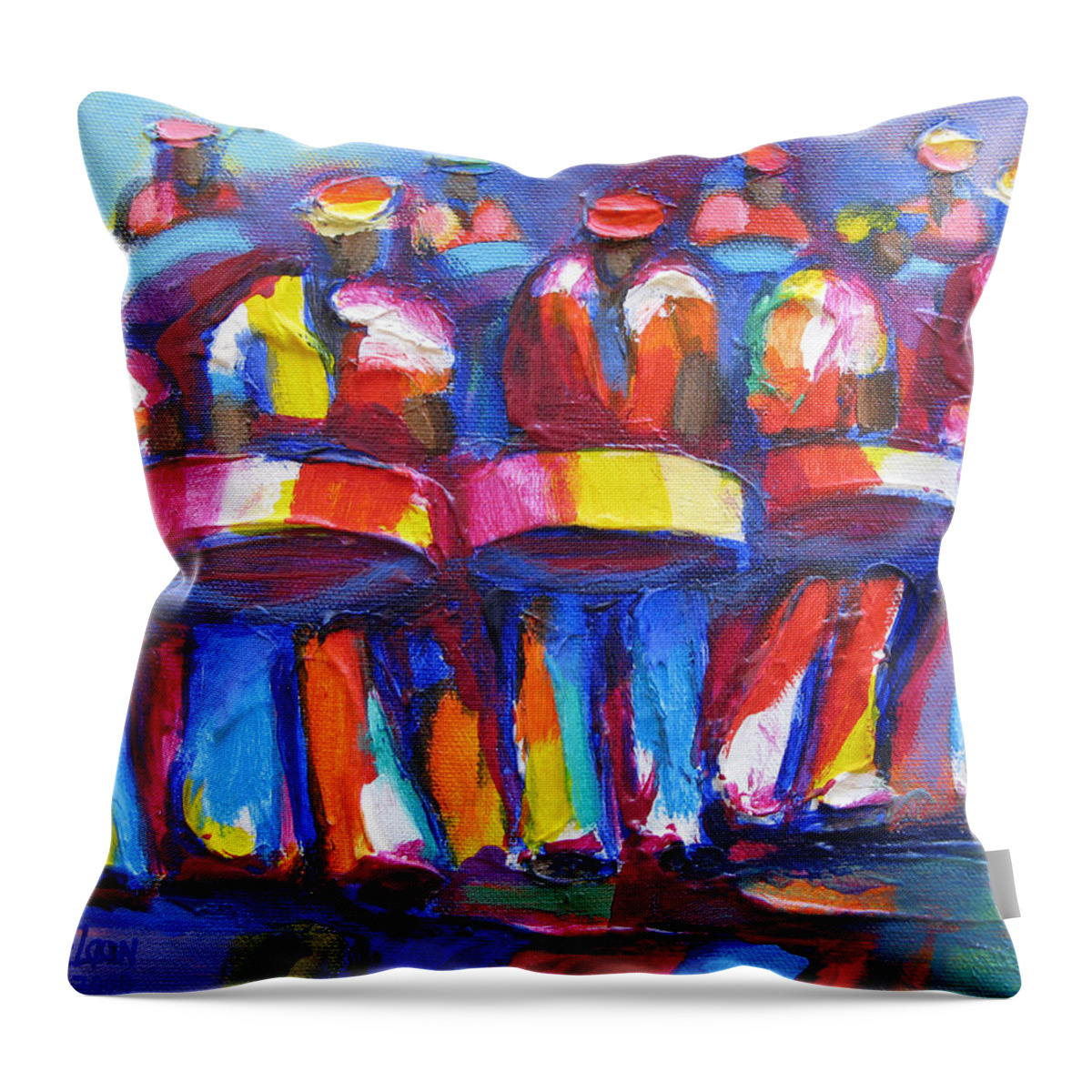 Steel Throw Pillow featuring the painting Steel Pan by Cynthia McLean