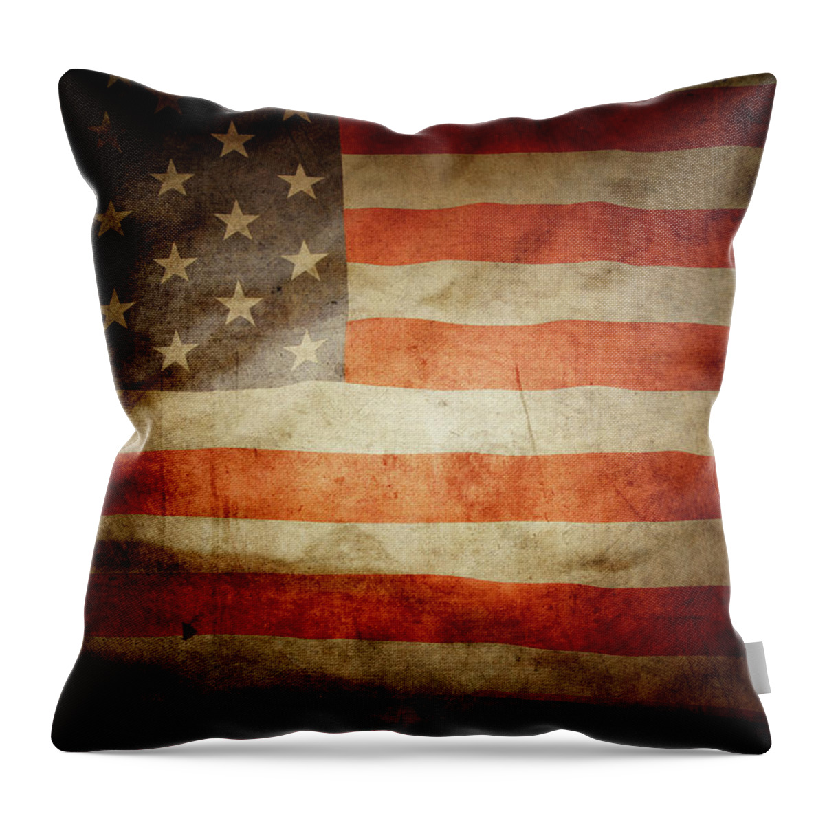 Flag Throw Pillow featuring the photograph Silky American flag No1 by Les Cunliffe
