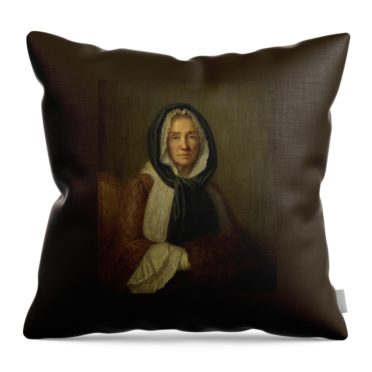 Oswald Achenbach Throw Pillow featuring the painting The Fontana Di S Lucia In Naples by MotionAge Designs