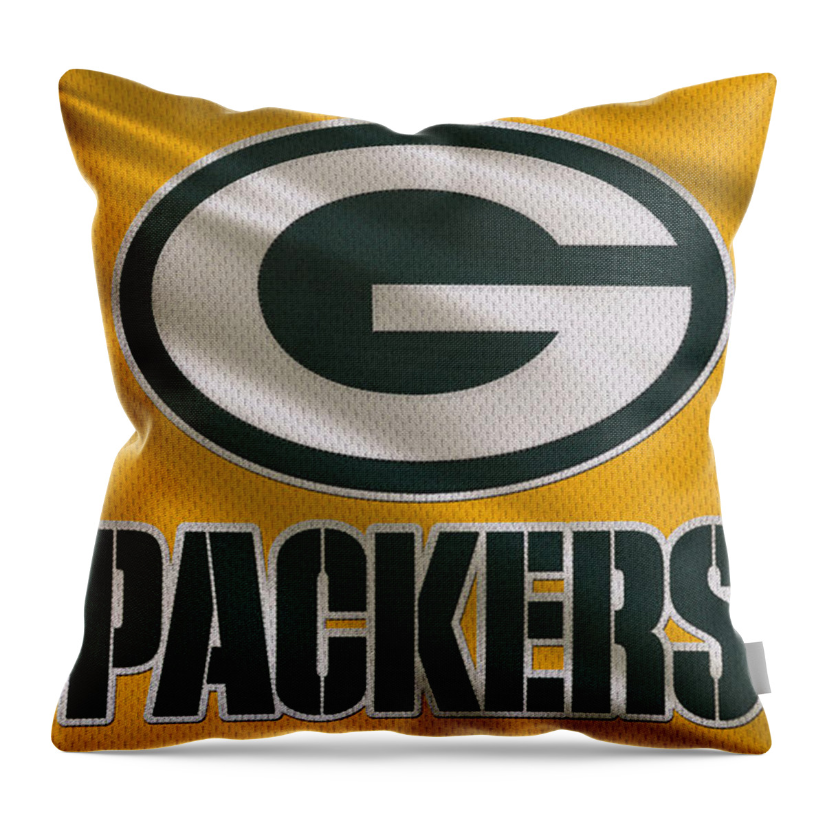 Packers Throw Pillow featuring the photograph Green Bay Packers Uniform #4 by Joe Hamilton