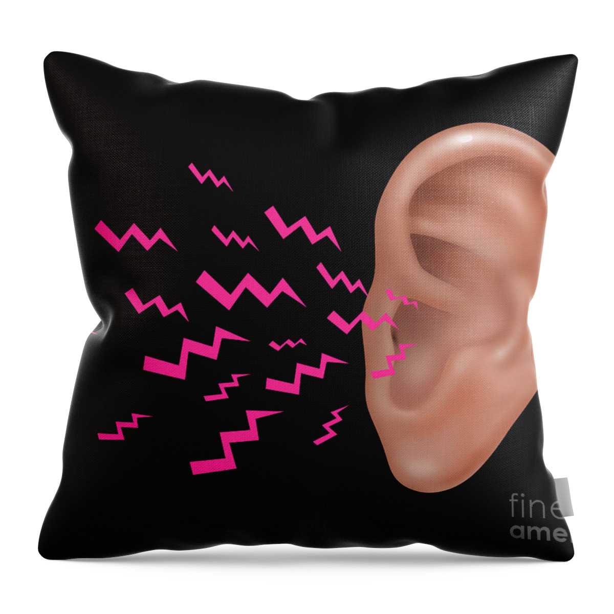 Illustration Throw Pillow featuring the photograph Sound Entering Human Outer Ear by Gwen Shockey