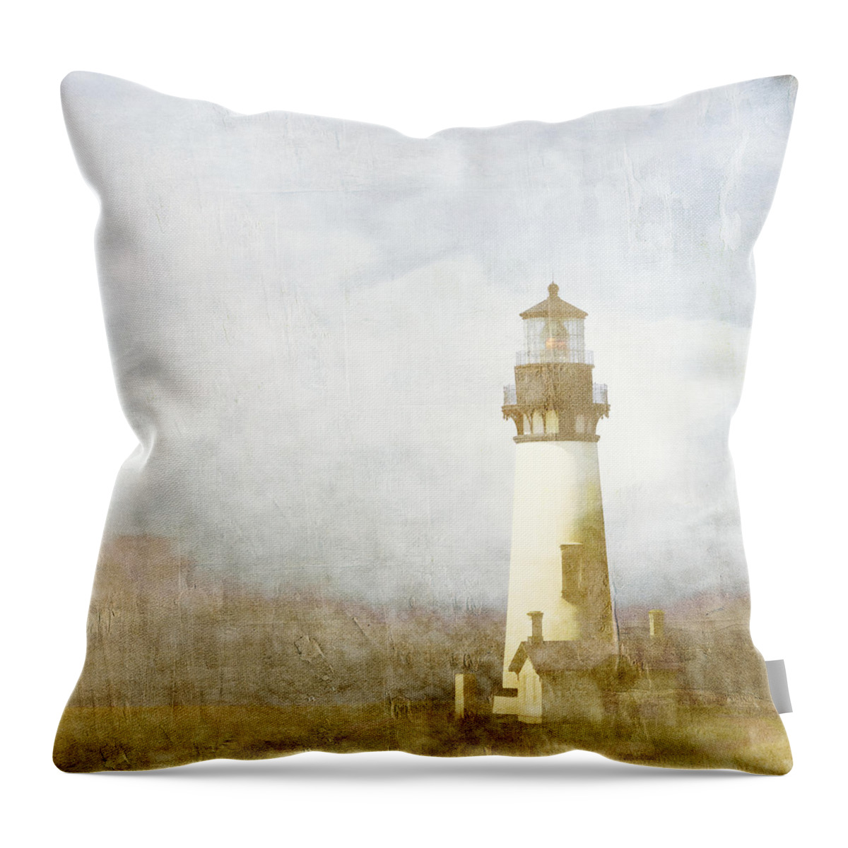 Yaquina Throw Pillow featuring the photograph Yaquina Head Light by Carol Leigh