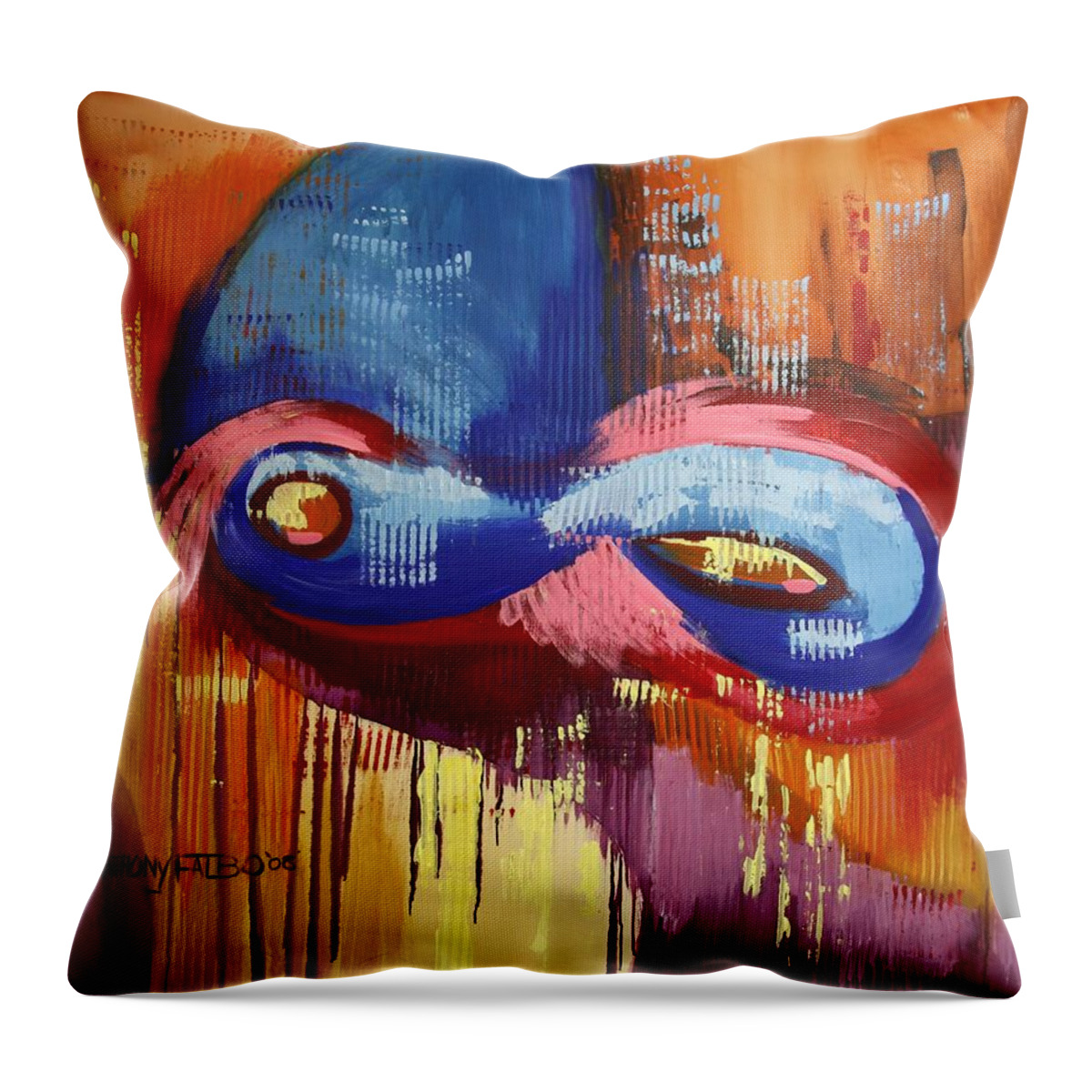 40 Days And 40 Nights Throw Pillow featuring the painting 40 Days And 40 Nights by Anthony Falbo