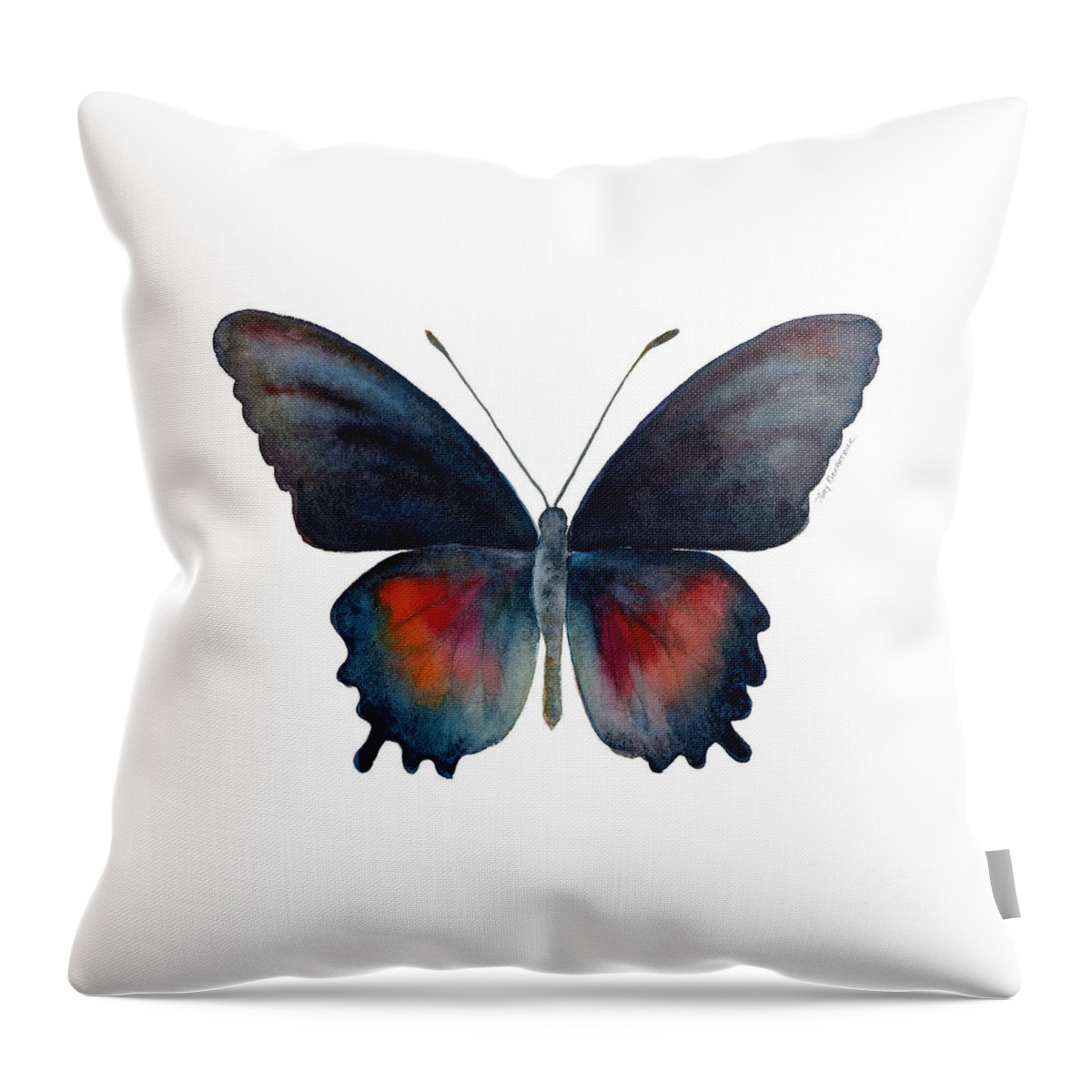 Parides Orellana Throw Pillow featuring the painting 49 Parides Orellana Butterfly by Amy Kirkpatrick