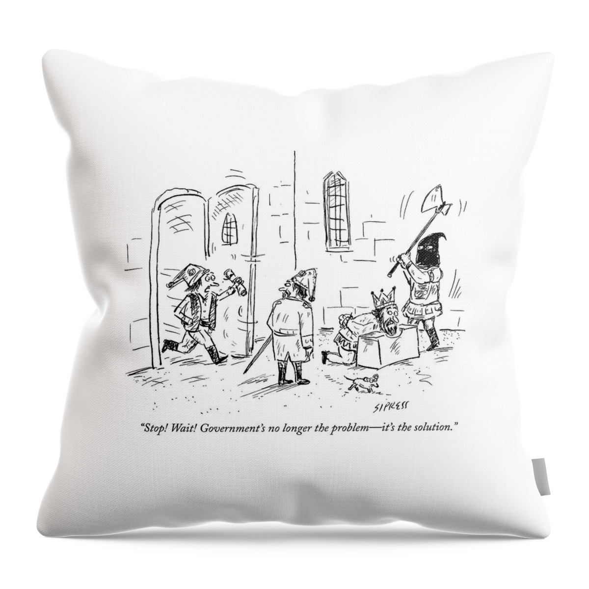 Stop! Wait! Government's No Longer The Problem - Throw Pillow