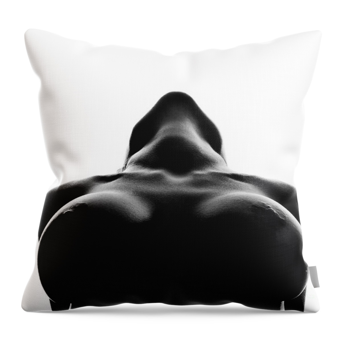 Naked Throw Pillow featuring the photograph Black And White Nude by Gunnar Orn Arnason