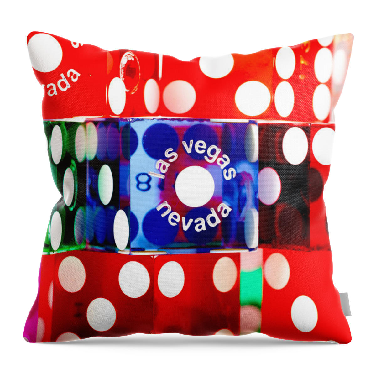 Las Vegas Throw Pillow featuring the photograph Colorful Dice by Raul Rodriguez