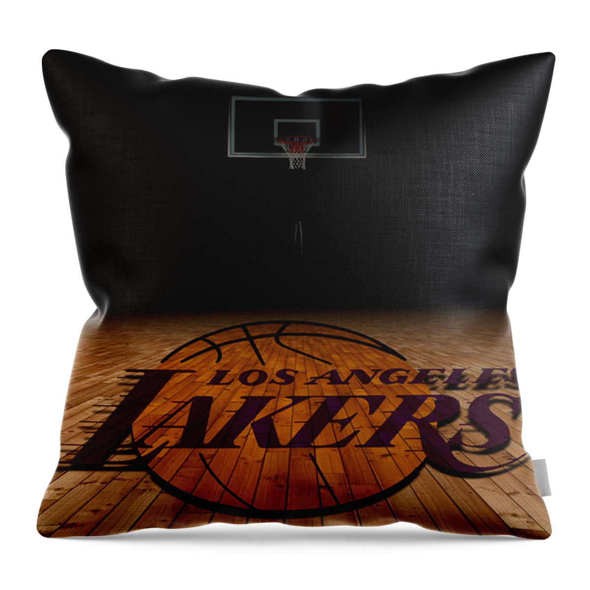 Lakers Throw Pillow featuring the photograph Los Angeles Lakers by Joe Hamilton