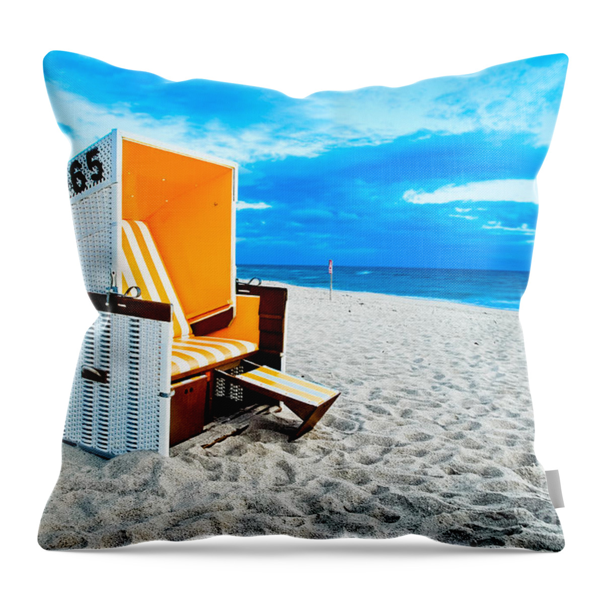 Beach Throw Pillow featuring the photograph 65 Invites by Hannes Cmarits