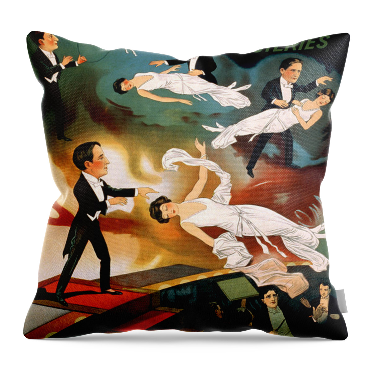 Entertainment Throw Pillow featuring the photograph Howard Thurston, American Magician by Photo Researchers