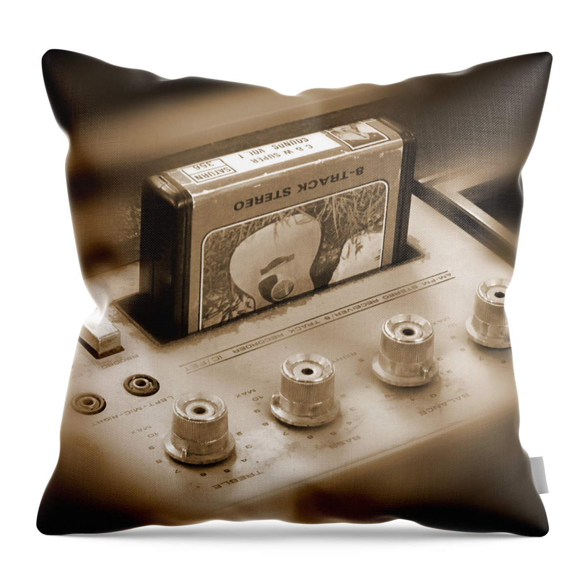 8-track Tape Player Throw Pillow featuring the photograph 8-Track Tape Player by Mike McGlothlen