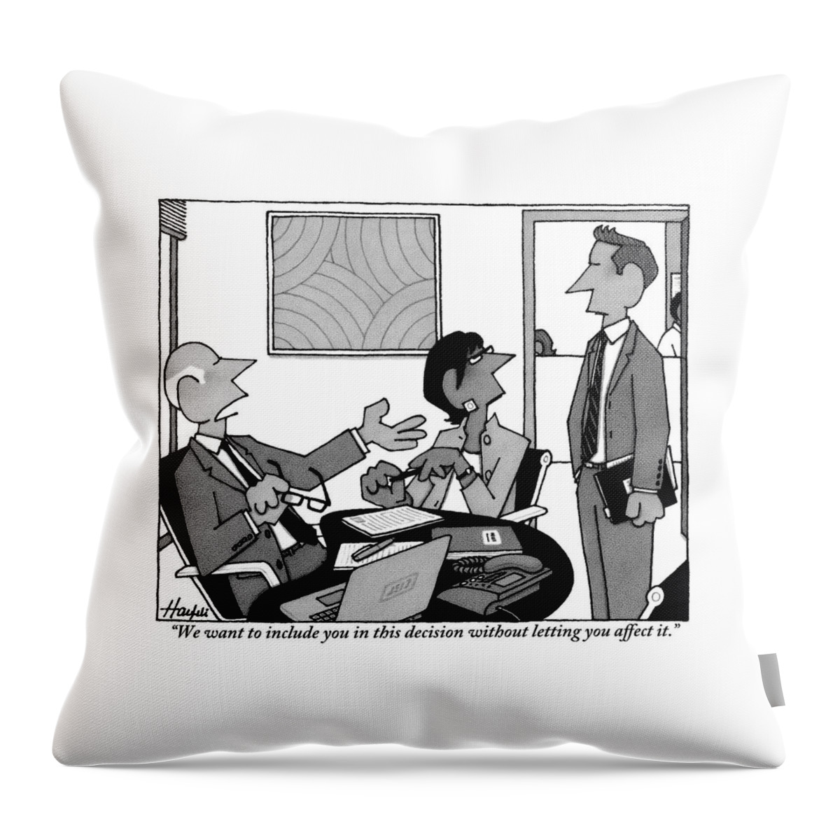 A Boss Addresses One Of His Employees Throw Pillow
