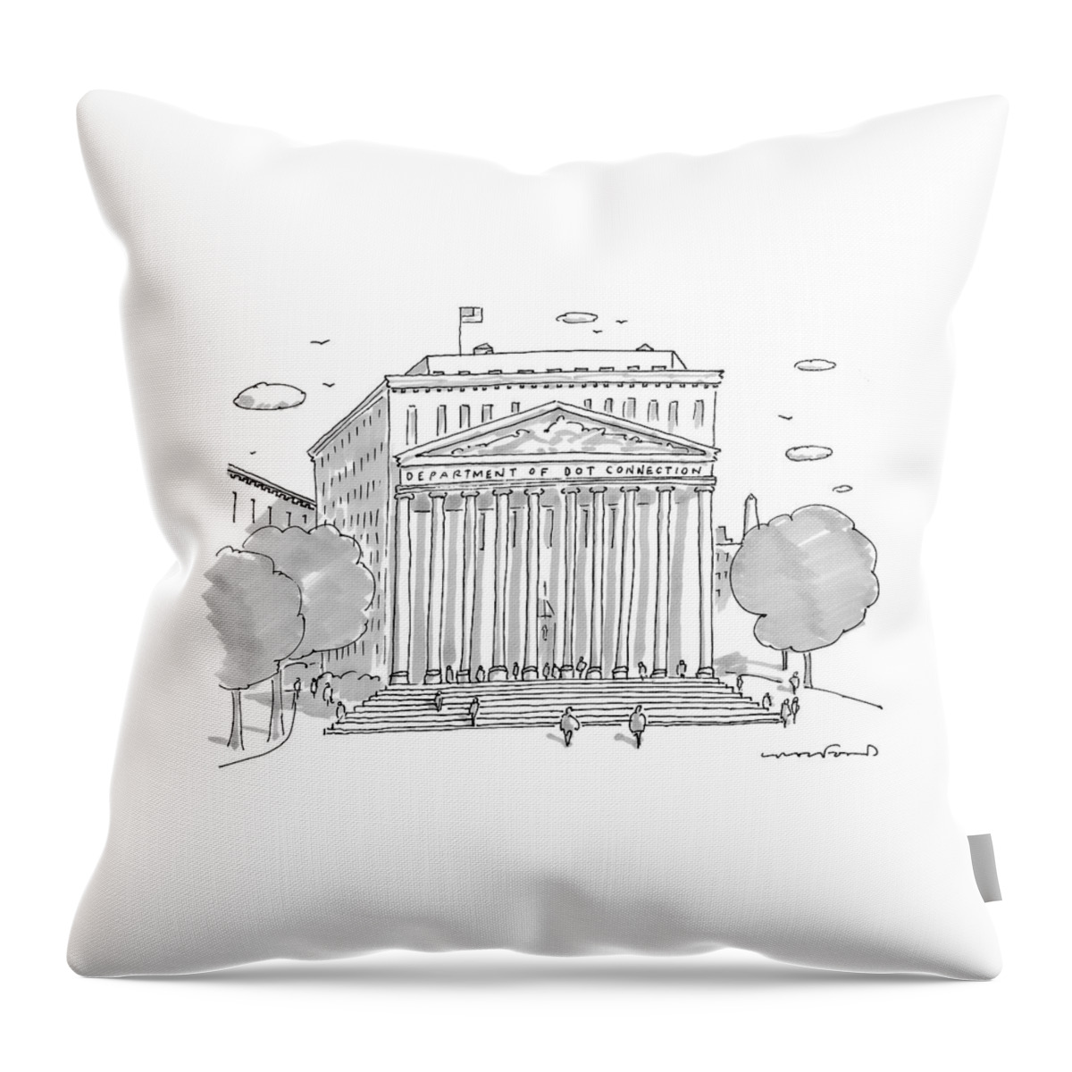 A Building In Washington Dc Is Shown Throw Pillow