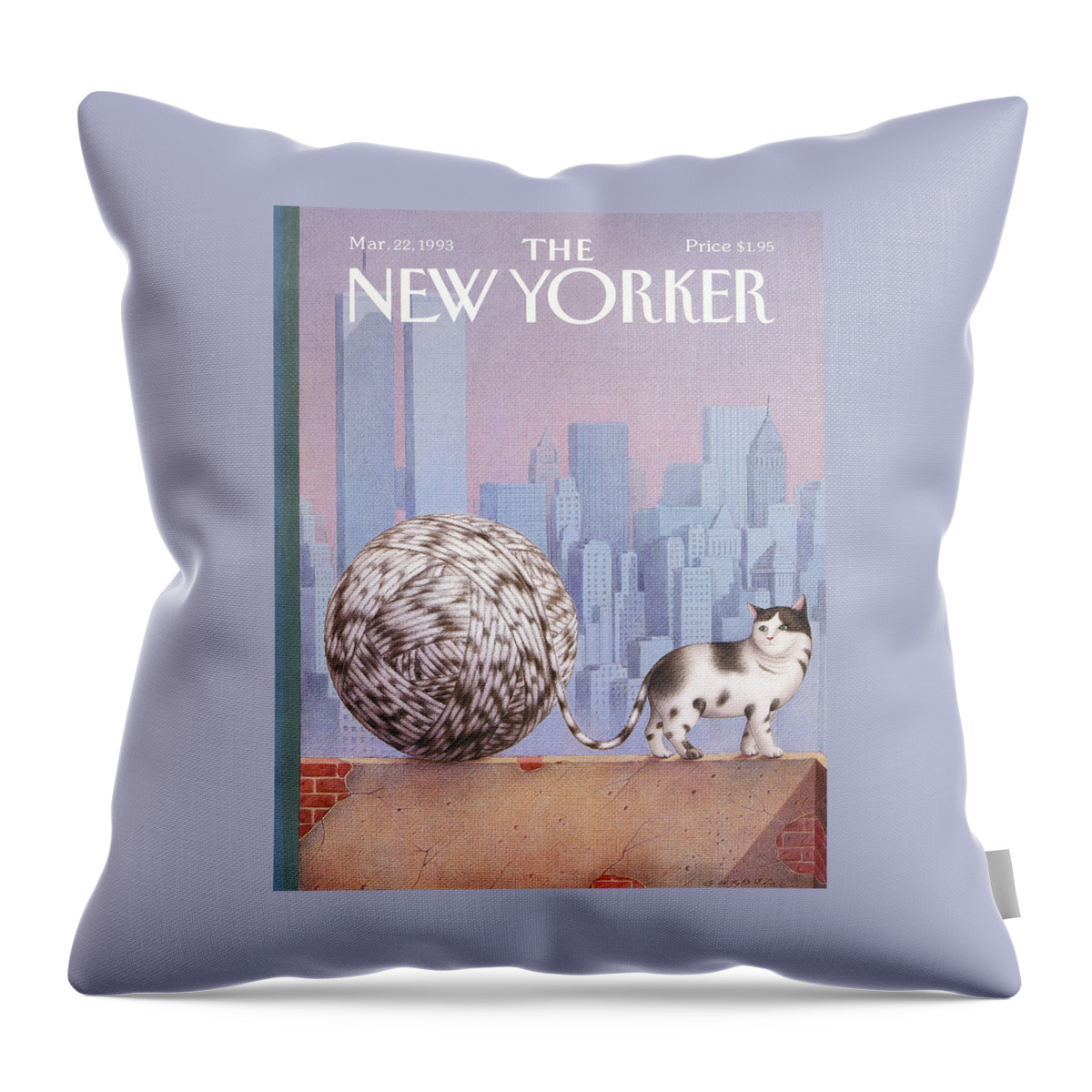 New Yorker March 22, 1993 Throw Pillow